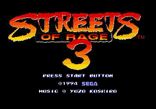 Streets of Rage 3 Title Screen